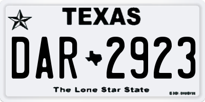 TX license plate DAR2923