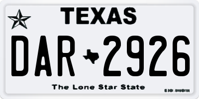 TX license plate DAR2926