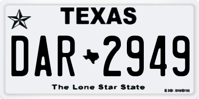 TX license plate DAR2949
