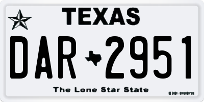 TX license plate DAR2951