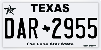 TX license plate DAR2955
