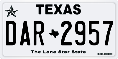 TX license plate DAR2957