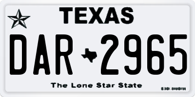 TX license plate DAR2965
