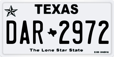 TX license plate DAR2972