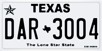 TX license plate DAR3004