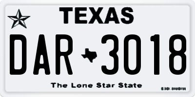 TX license plate DAR3018