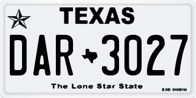 TX license plate DAR3027