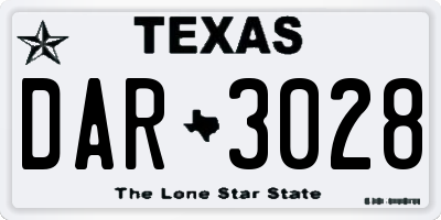 TX license plate DAR3028