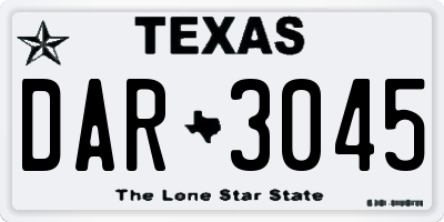 TX license plate DAR3045