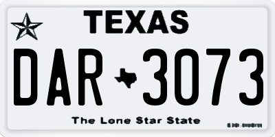 TX license plate DAR3073
