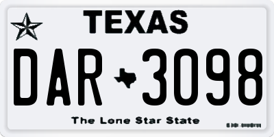 TX license plate DAR3098