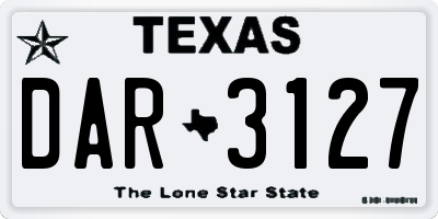 TX license plate DAR3127