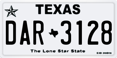 TX license plate DAR3128