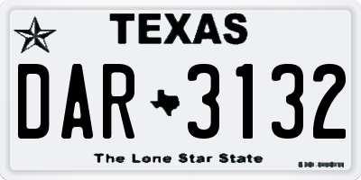 TX license plate DAR3132