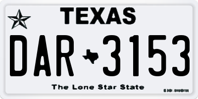 TX license plate DAR3153