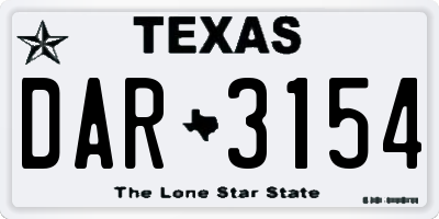 TX license plate DAR3154