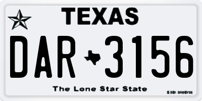 TX license plate DAR3156
