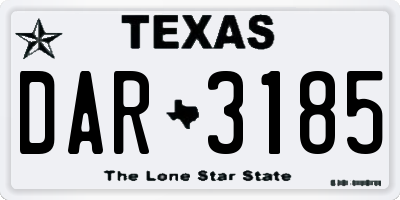 TX license plate DAR3185