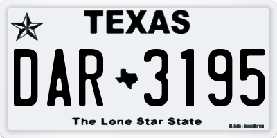 TX license plate DAR3195