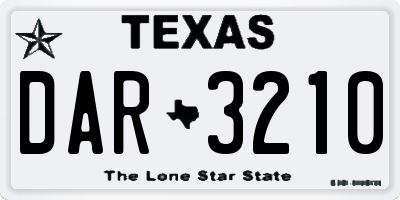 TX license plate DAR3210