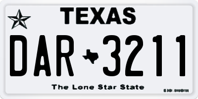 TX license plate DAR3211