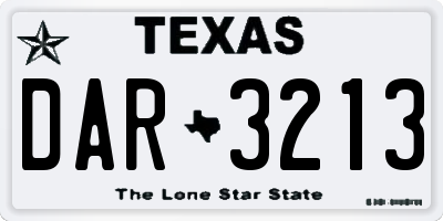 TX license plate DAR3213