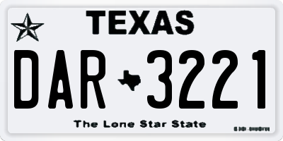 TX license plate DAR3221