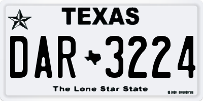 TX license plate DAR3224