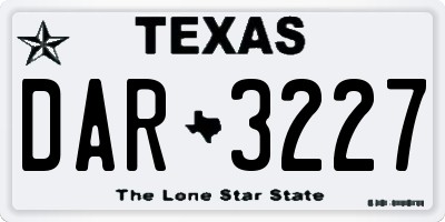 TX license plate DAR3227