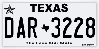 TX license plate DAR3228