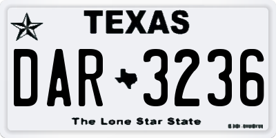 TX license plate DAR3236
