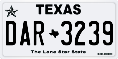 TX license plate DAR3239