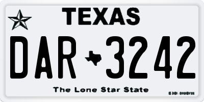 TX license plate DAR3242