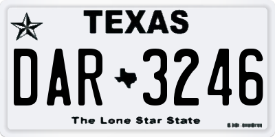 TX license plate DAR3246
