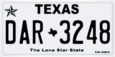 TX license plate DAR3248