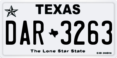 TX license plate DAR3263