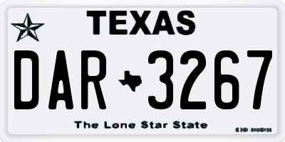 TX license plate DAR3267