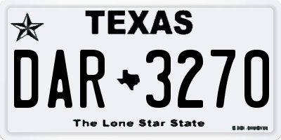 TX license plate DAR3270