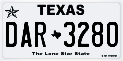 TX license plate DAR3280