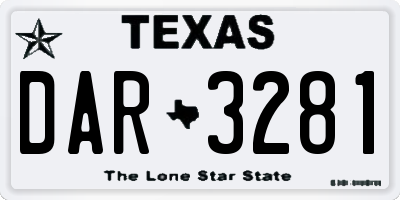 TX license plate DAR3281