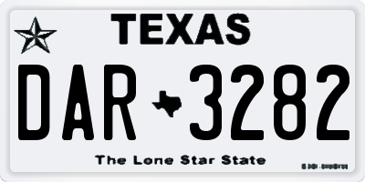 TX license plate DAR3282