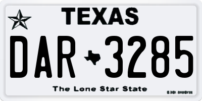 TX license plate DAR3285