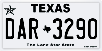 TX license plate DAR3290