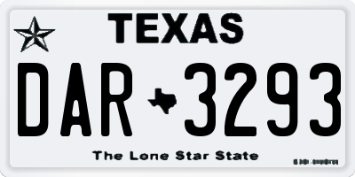TX license plate DAR3293