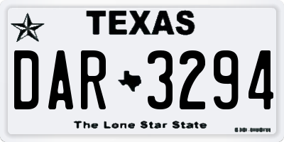 TX license plate DAR3294