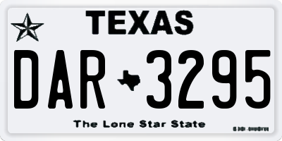 TX license plate DAR3295
