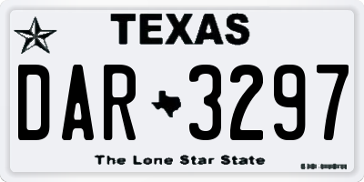 TX license plate DAR3297