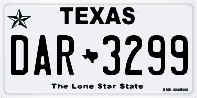 TX license plate DAR3299