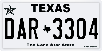 TX license plate DAR3304