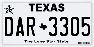 TX license plate DAR3305